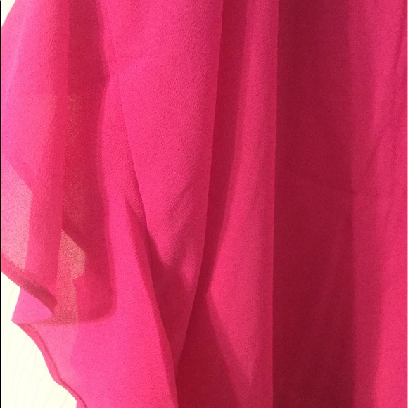 FUCHSIA RUFFLED DETAILED FLOWY TUNIC DRESS - Picture 8 of 9